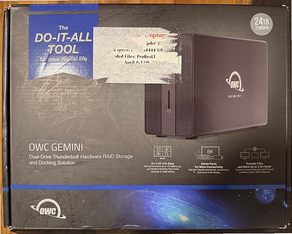 OWC Gemini - Dual Drive Thunderbolt Hardware RAID Storage and Docking 24TB